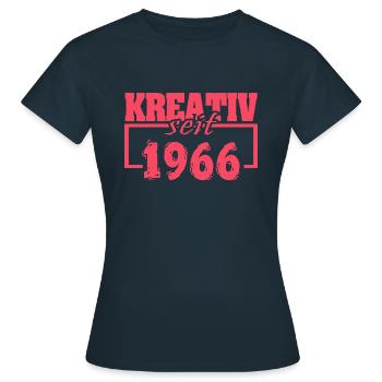 Year 1966 - Women's T-Shirt - navy - Front - AI Model Female 172 dark (172cm)