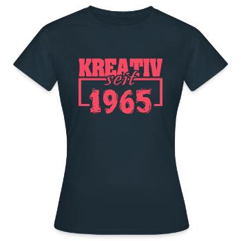 Jahr 1965 - Frauen T-Shirt - Navy - Vorne - AI Model Female 172 dark (172cm)