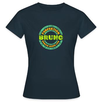 Perfektion Perfekt Bruno - Frauen T-Shirt - Navy - Vorne - AI Model Female 172 dark (172cm)