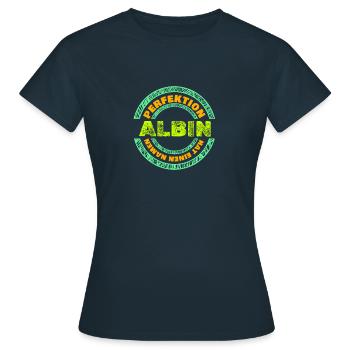 Perfekt Albin - Frauen T-Shirt - Navy - Vorne - AI Model Female 172 dark (172cm)