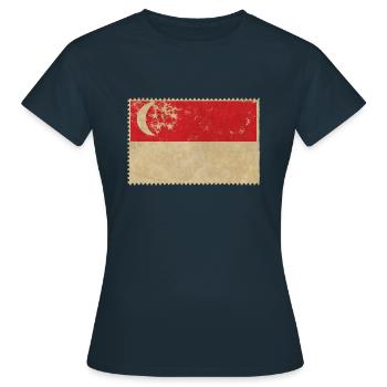 Singapur - Frauen T-Shirt - Navy - Vorne - AI Model Female 172 dark (172cm)