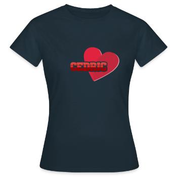 Cœurs Cédric - T-shirt Femme - marine - Devant - AI Model Female 172 dark (172cm)
