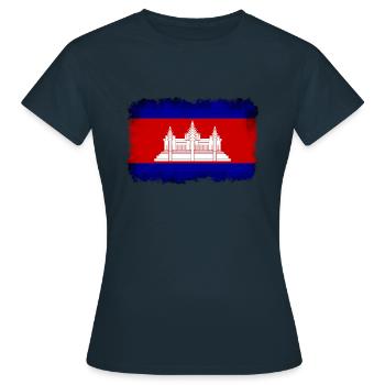 Cambodge - T-shirt Femme - marine - Devant - AI Model Female 172 dark (172cm)