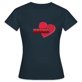 Herz Bruno - Frauen T-Shirt - Navy - Vorne - AI Model Female 172 dark (172cm)