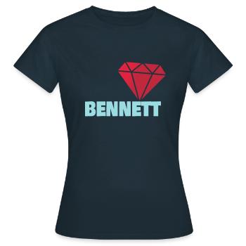Edel Bennett - Frauen T-Shirt - Navy - Vorne - AI Model Female 172 dark (172cm)