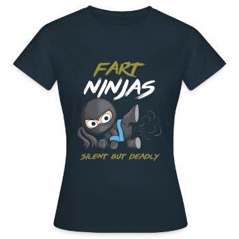 Funny Fart Ninja Silet But Deadly Ninja Samurai - Frauen T-Shirt - Navy - Vorne - AI Model Female 172 dark (172cm)
