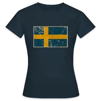 Schweden - Frauen T-Shirt - Navy - Vorne - AI Model Female 172 dark (172cm)