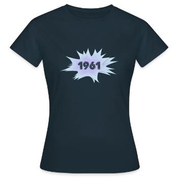Speech bubble 1961 - Women's T-Shirt - navy - Front - AI Model Female 172 dark (172cm)