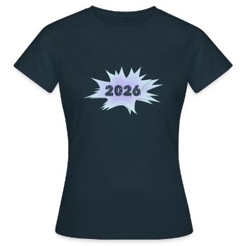 Speech bubble 2026 - Women's T-Shirt - navy - Front - AI Model Female 172 dark (172cm)