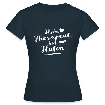 Mein Therapeut hat Hufen - Frauen T-Shirt - Navy - Vorne - AI Model Female 172 dark (172cm)
