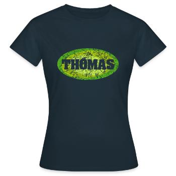 Rétro Thomas - T-shirt Femme - marine - Devant - AI Model Female 172 dark (172cm)