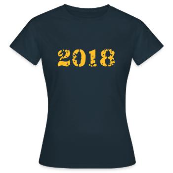 2018 - Frauen T-Shirt - Navy - Vorne - AI Model Female 172 dark (172cm)