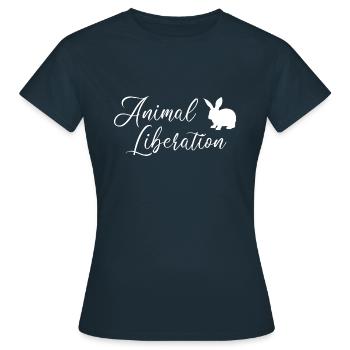 Animal Liberation - Animal Lover Animal Love Vegan - Women's T-Shirt - navy - Front - AI Model Female 172 dark (172cm)