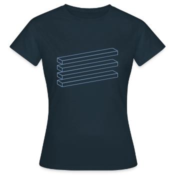 Géométrie Optique Illusion Illusion Board Box - T-shirt Femme - marine - Devant - AI Model Female 172 dark (172cm)