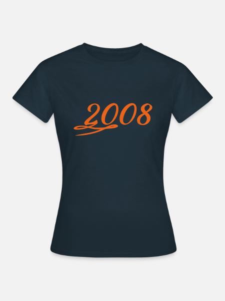 Jahr 2008 - Frauen T-Shirt - Navy