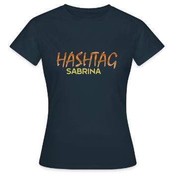 Hashtag Social Media SABRINA Sabrina - Frauen T-Shirt - Navy - Vorne - AI Model Female 172 dark (172cm)