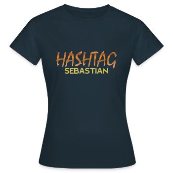 Hashtag Social Media SEBASTIAN Sebastian - Frauen T-Shirt - Navy - Vorne - AI Model Female 172 dark (172cm)