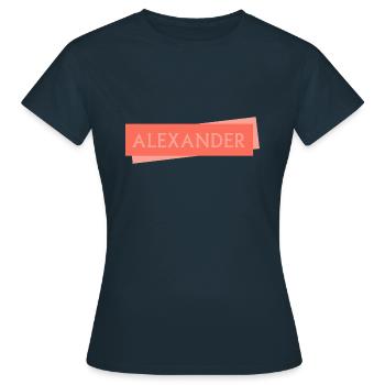 Schild ALEXANDER Alex Alexander - Frauen T-Shirt - Navy - Vorne - AI Model Female 172 dark (172cm)