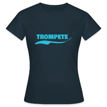Namensschild Trompete - Frauen T-Shirt - Navy - Vorne - AI Model Female 172 dark (172cm)