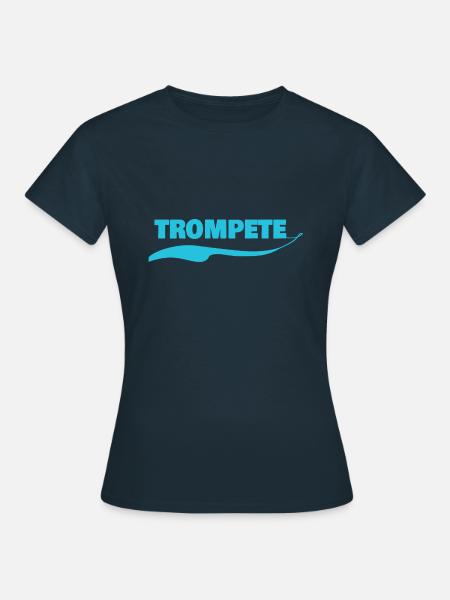 Namensschild Trompete - Frauen T-Shirt - Navy