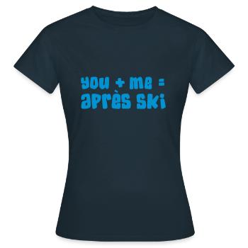 Vous + Je = Apres Ski - T-shirt Femme - marine - Devant - AI Model Female 172 dark (172cm)