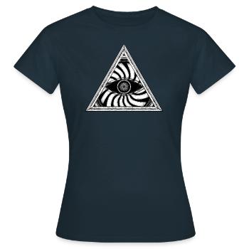 Auge der psychedelischen Weisheit - Frauen T-Shirt - Navy - Vorne - AI Model Female 172 dark (172cm)