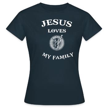 Jesus Christ Religion Christian Savior Messiah - Women's T-Shirt - navy - Front - AI Model Female 172 dark (172cm)