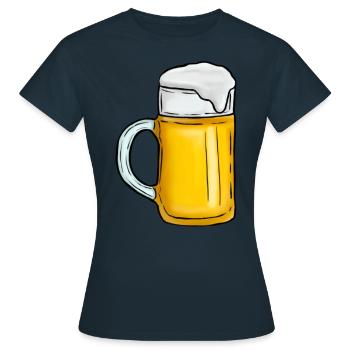 Bierkrug - Frauen T-Shirt - Navy - Vorne - AI Model Female 172 dark (172cm)