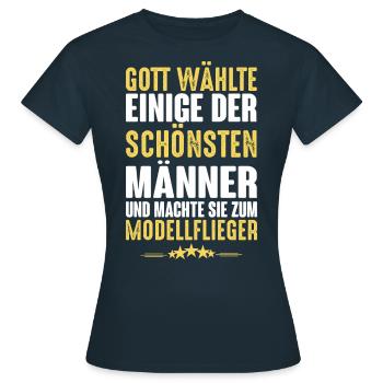 Modellflug - Modellflieger - Frauen T-Shirt - Navy - Vorne - AI Model Female 172 dark (172cm)