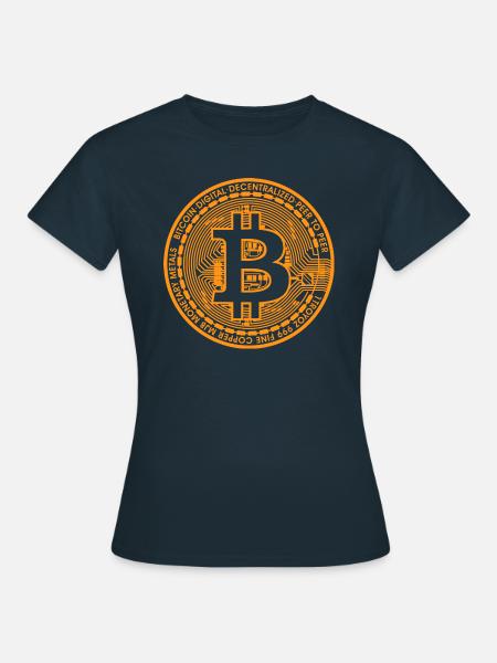 Bitcoin Blockchain - Frauen T-Shirt - Navy