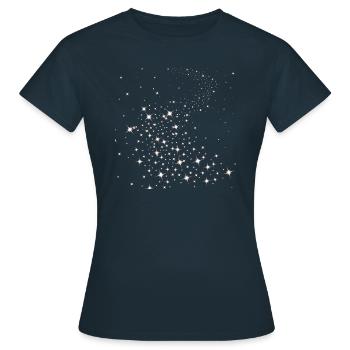étoiles, ciel étoilé, blanc, scintillant - T-shirt Femme - marine - Devant - AI Model Female 172 dark (172cm)