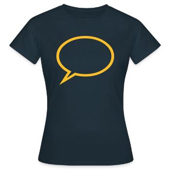 Bulle - Texte - T-shirt Femme - marine - Devant - AI Model Female 172 dark (172cm)