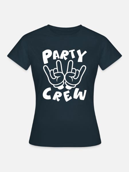 Party Crew Hand Lustig - Frauen T-Shirt - Navy