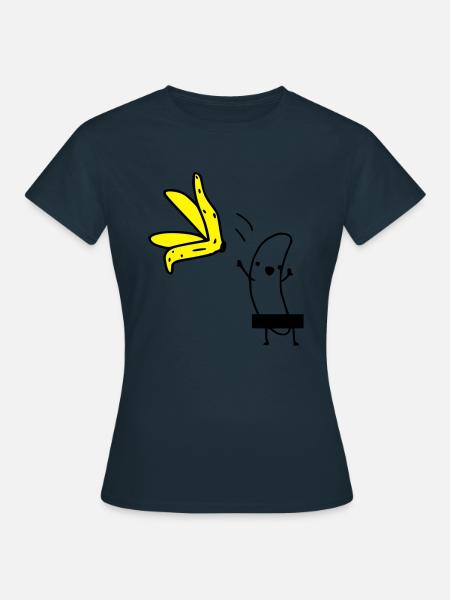 Bananen Striptease - Frauen T-Shirt - Navy