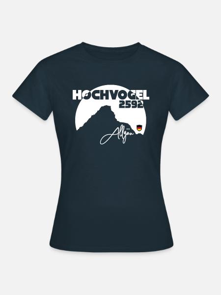 Hochvogel Berg Allgäu Alpen Bayern Tirol Wandern - Frauen T-Shirt - Navy