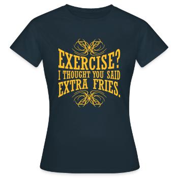 Exercice Extra Fries Citation - T-shirt Femme - marine - Devant - AI Model Female 172 dark (172cm)