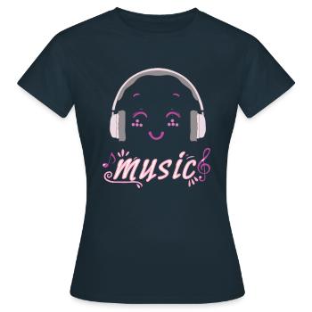 Musique - T-shirt Femme - marine - Devant - AI Model Female 172 dark (172cm)