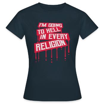 En allant en enfer - T-shirt Femme - marine - Devant - AI Model Female 172 dark (172cm)