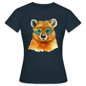 Lilou the bespectacled quokka - Women's T-Shirt - navy - Front - AI Model Female 172 dark (172cm)