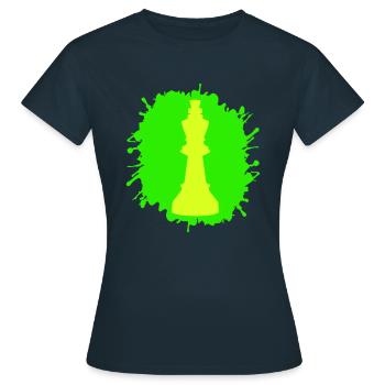 splatter schachkönig 1 - Frauen T-Shirt - Navy - Vorne - AI Model Female 172 dark (172cm)