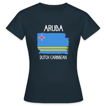 Drapeau d’Aruba - Caraïbes néerlandaises - Caraïbes - T-shirt Femme - marine - Devant - AI Model Female 172 dark (172cm)