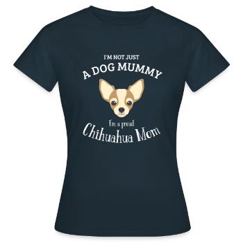 Chihuahua Mama Engl - Women's T-Shirt - navy - Front - AI Model Female 172 dark (172cm)