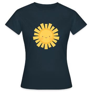 Süße Sonne und Sonnenstrahlen - Frauen T-Shirt - Navy - Vorne - AI Model Female 172 dark (172cm)