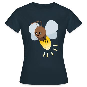 Cute firefly cartoon - Women's T-Shirt - navy - Front - AI Model Female 172 dark (172cm)