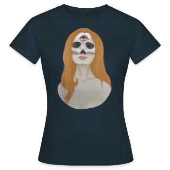 troisième oeil - T-shirt Femme - marine - Devant - AI Model Female 172 dark (172cm)