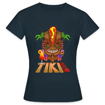 Tiki Paradise Tiki Bar Hawaii Été - T-shirt Femme - marine - Devant - AI Model Female 172 dark (172cm)