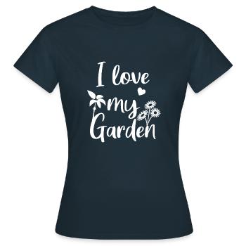 I love my Garden - Frauen T-Shirt - Navy - Vorne - AI Model Female 172 dark (172cm)