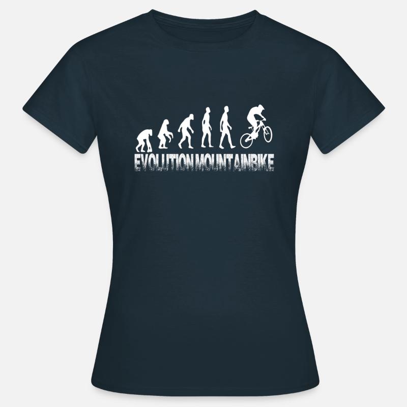 Evolution mountain bike - from monkey to biker - Women's T-Shirt - navy
