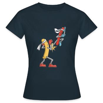 Saucisses grillées Saucisse de Karaté Arts martiaux Saucisses - T-shirt Femme - marine - Devant - AI Model Female 172 dark (172cm)