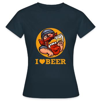 Chemise de buveur de bière pour laquelle j’aime la bière - T-shirt Femme - marine - Devant - AI Model Female 172 dark (172cm)
